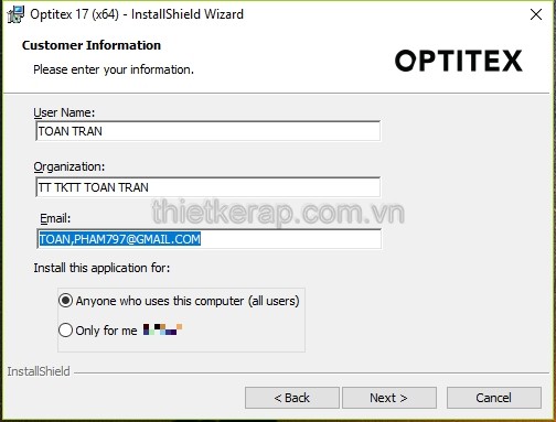 Optitex 17 khai bso thông tin người sử dụng