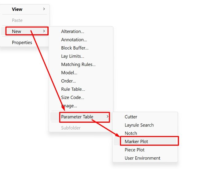 Cách tạo mới Parameter Table Marker Plot trong Gerber Accumark