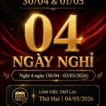 Thông báo lịch nghỉ lễ 30/4 và 1/5 năm 2026 tại Thiết Kế Rập Toán Trần